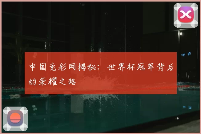 中国竞彩网揭秘:世界杯冠军背后的荣耀之路