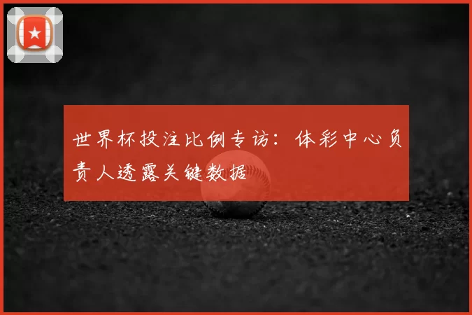 世界杯投注比例专访：体彩中心负责人透露关键数据